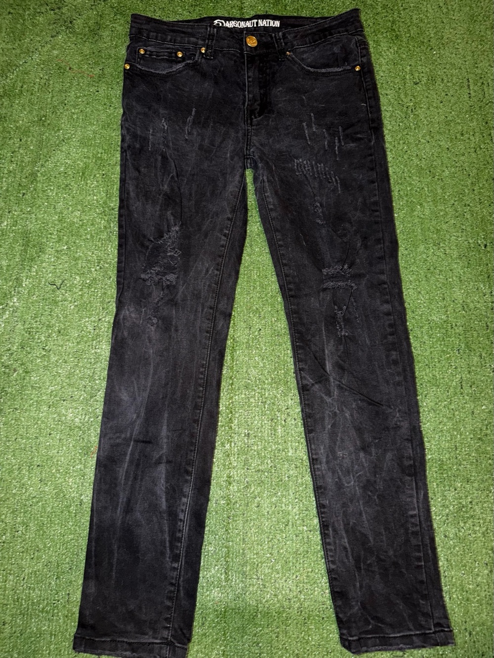 ARGONAUT NATION Black Distressed Skinny Jeans